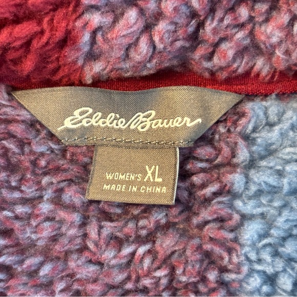 EDDIE BAUER Plaid Fleece Sherpa Jacket Women’s XL - Picture 4 of 8